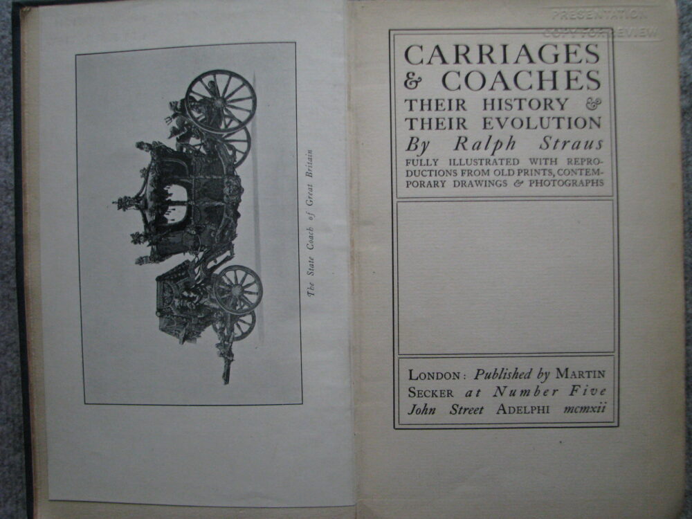 Carriages and Coaches Ralph Straus - Image 3