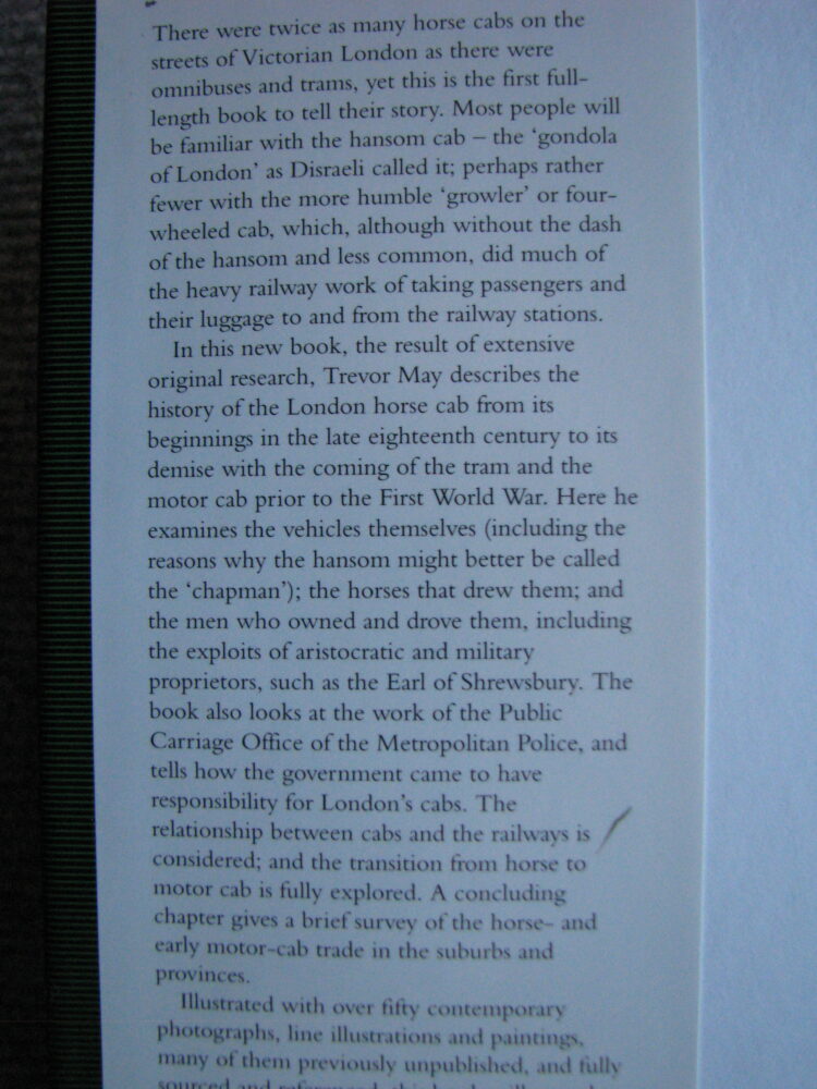Gondolas and Growlers History of the London Horse Cab Trevor May - Image 2