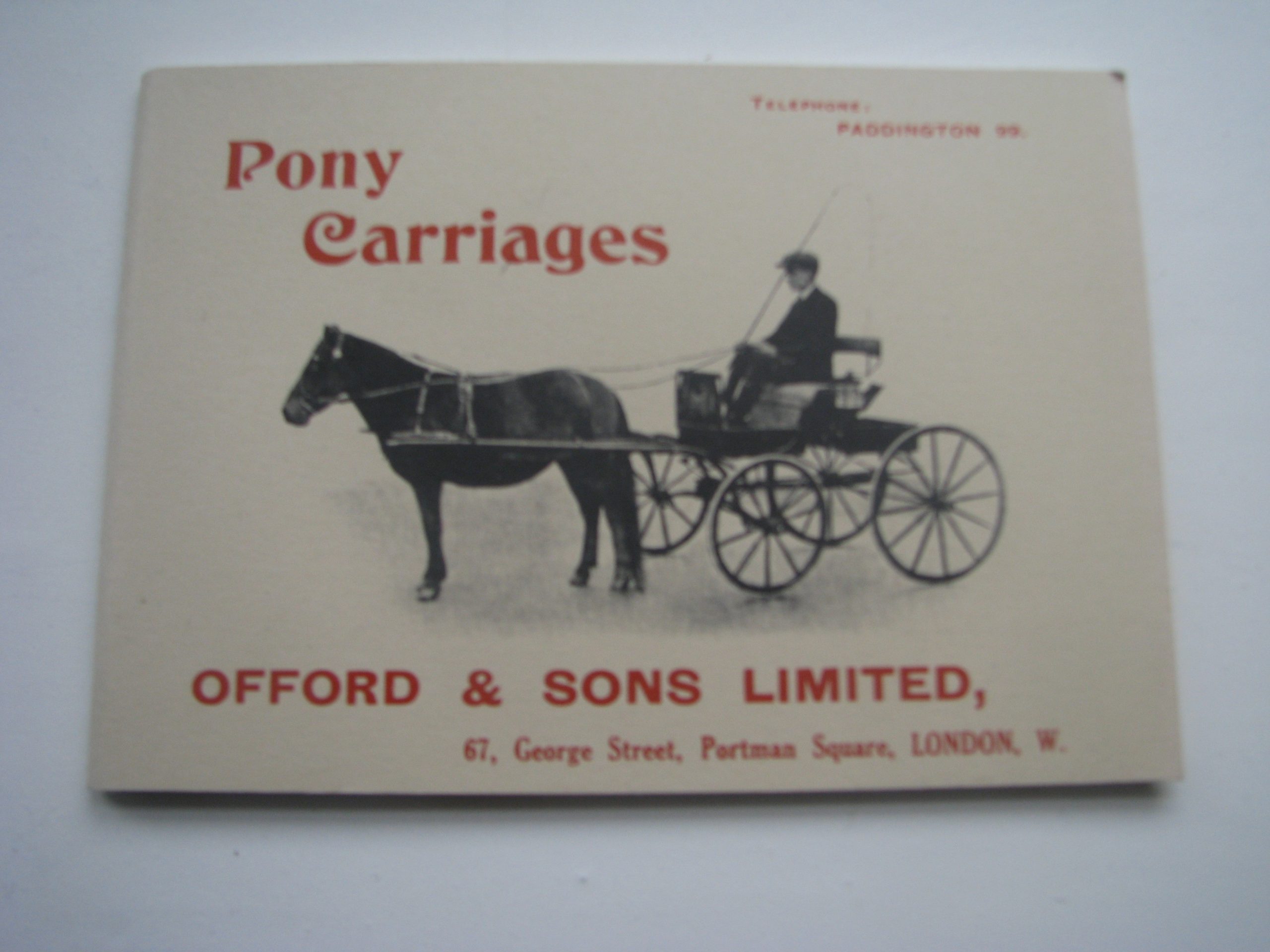 Offord and Sons Ltd Pony carriage catalogue Studebaker, Portman Sq London