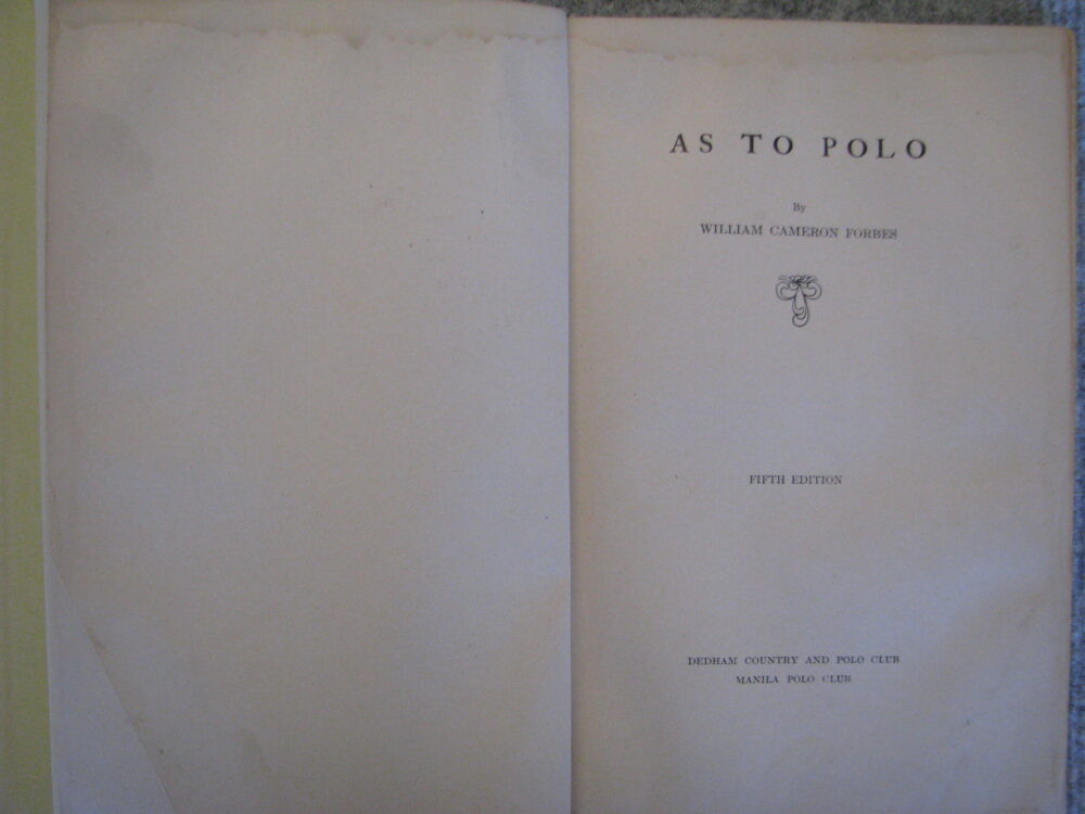 As To Polo William Cameron Forbes - Image 2