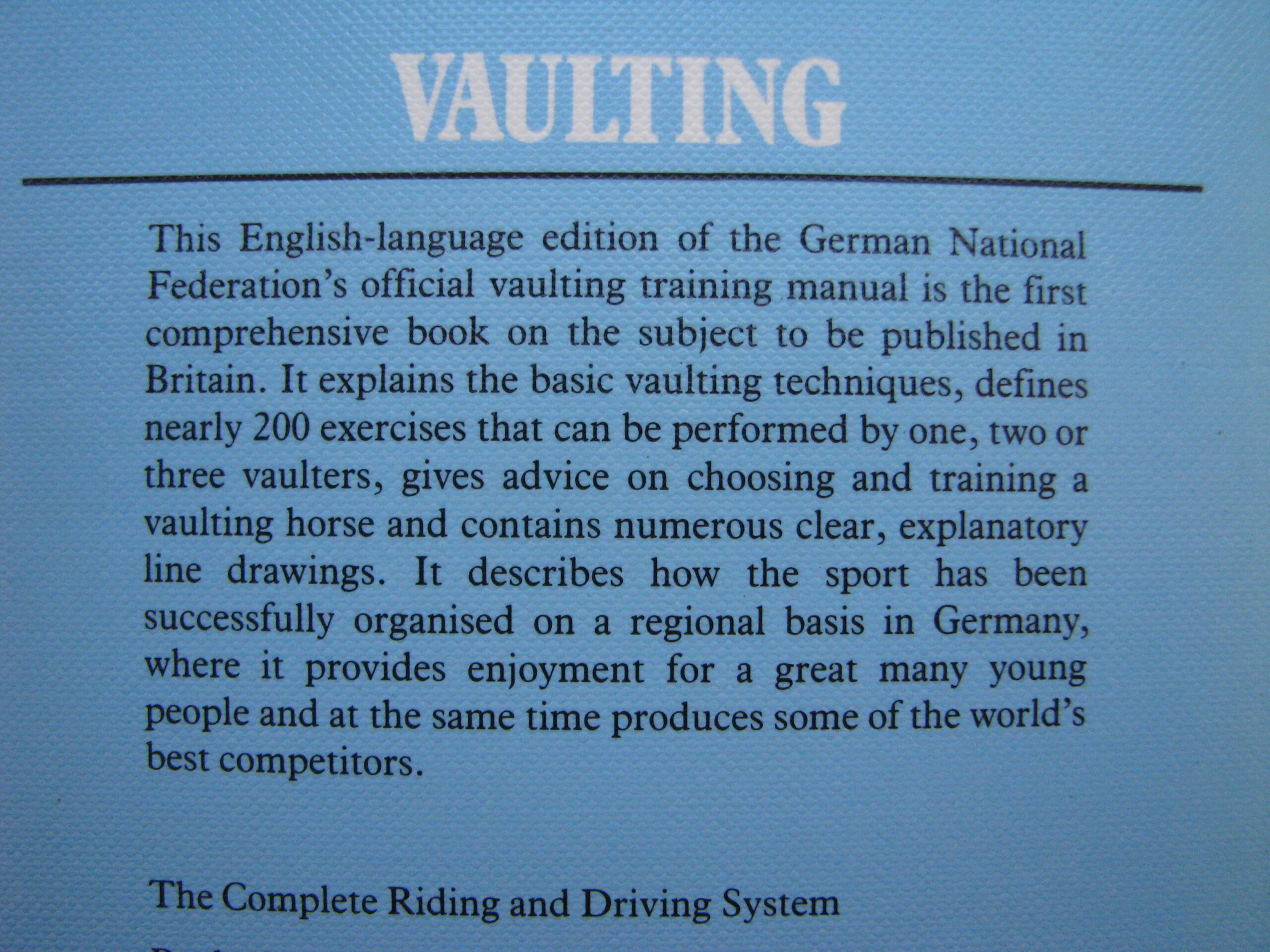 Vaulting The official Instruction Handbook G.N.E.F - Image 2