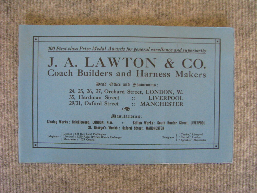 J.A. Lawton and Co Coach Builders catalogue