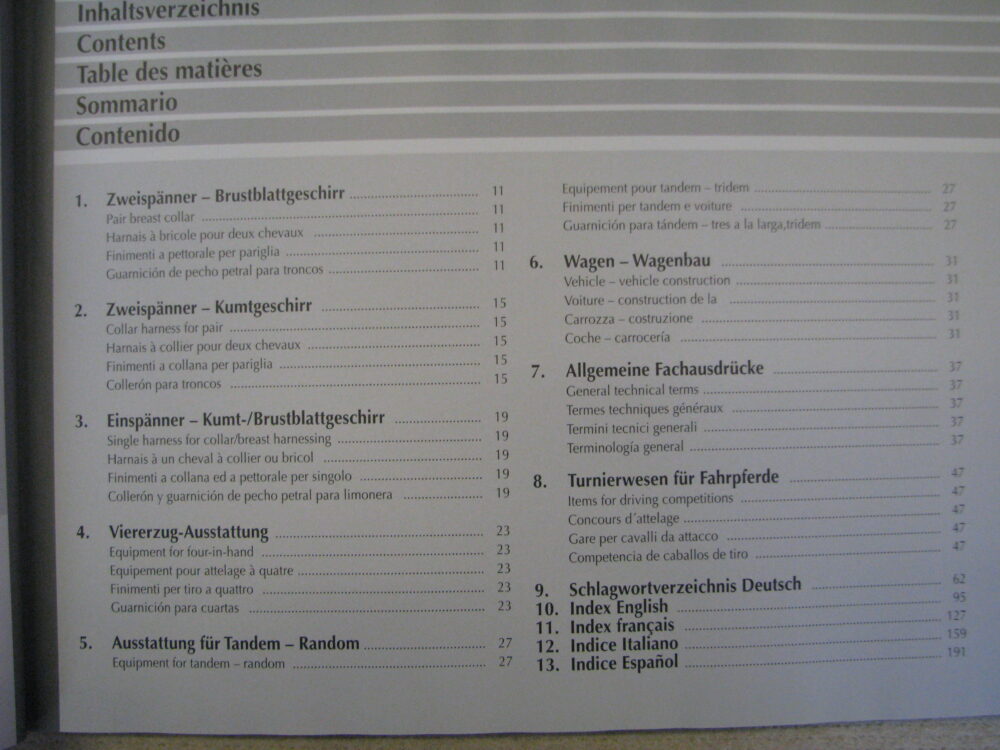 Dictionary For Carriage Driving. Deutsch, English, Francaise, Italiano, Espanol - Image 6