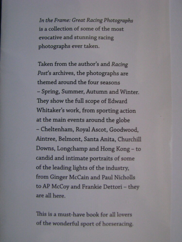 Edward Whitaker, In The Frame, Great Racing Photographs, Edward Whitaker, Signed Copy - Image 3