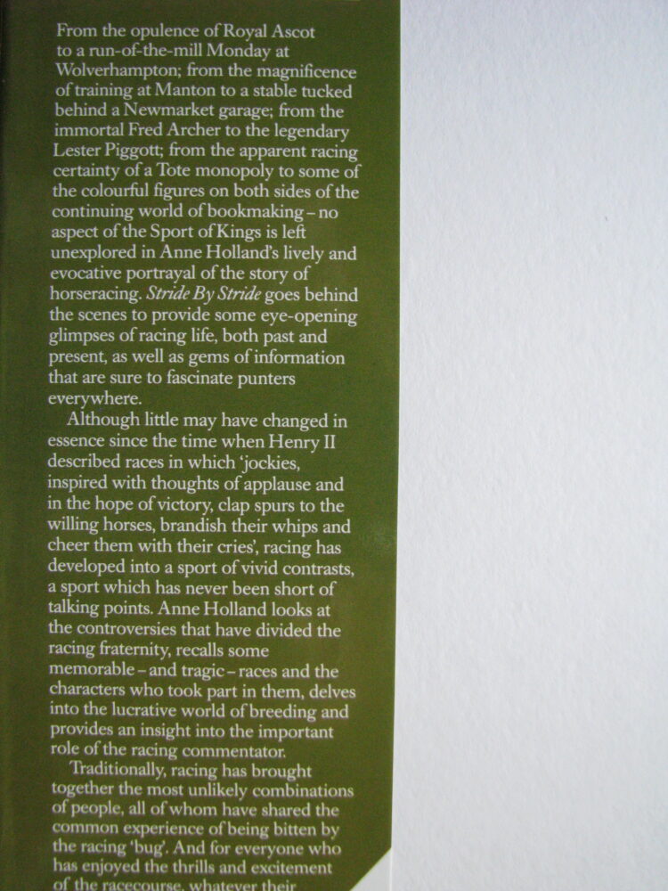 Stride by Stride, The Illustrated History of Horseracing, Anne Holland - Image 2