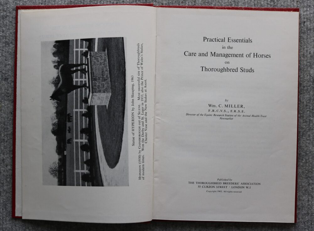Practical Essentials in the Care and Management of Horses on Thoroughbred Studs, Wm. C Miller - Image 2