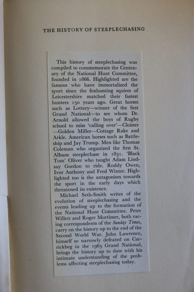 The History of Steeple Chasing, Seth- Smith, Willett, Mortimer, and Lawrence - Image 3