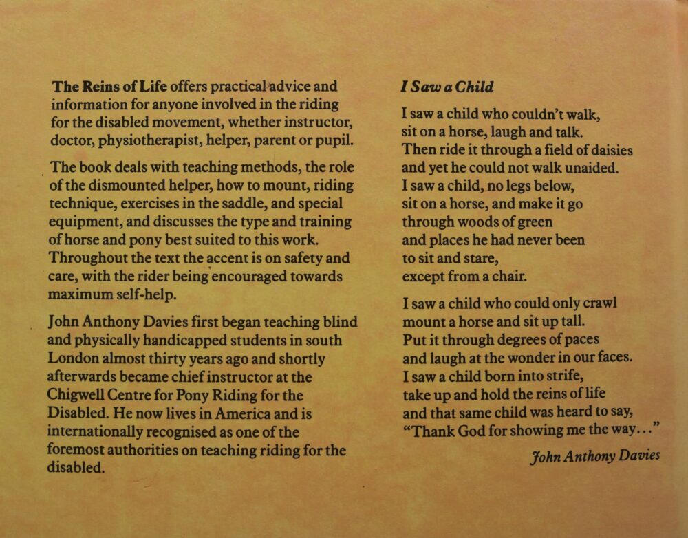 The Reins of Life, An Instructional and informative Manual on Riding For The Disabled, John Anthony Davies - Image 2