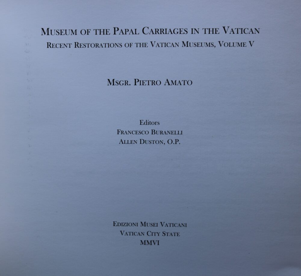 Museum of The Papal Carriages in The Vatican, Msgn. Pietro Amato - Image 2
