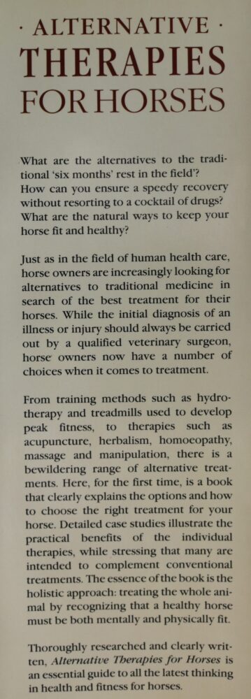 Alternative Therapies For Horses, a new approach to health and fitness, Vanessa Britton - Image 2